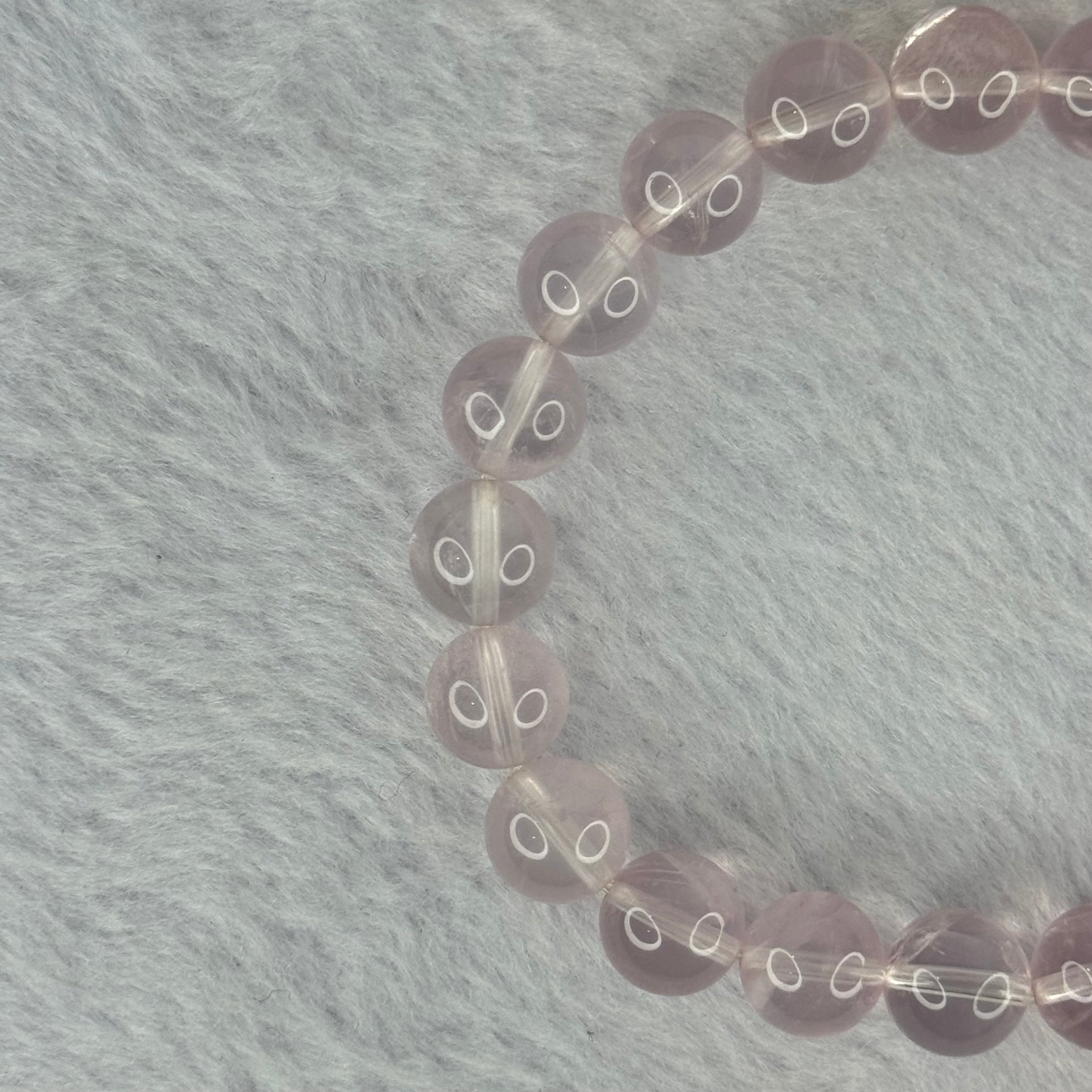Natural Rose Quartz Beads Bracelet 天然玫瑰石英珠手链 26.62g 17.5cm 9.9mm 21 Beads - Huangs Jadeite and Jewelry Pte Ltd