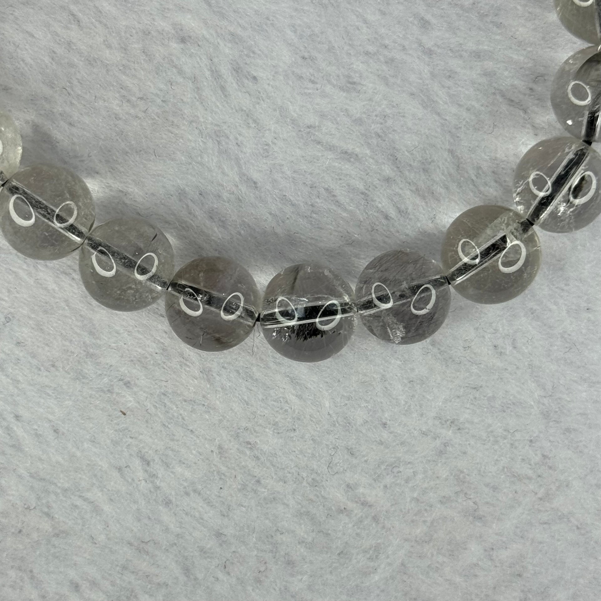 Natural Titanium Rutilated Clear Quartz 20.83g 16cm 9.2mm 21 Beads - Huangs Jadeite and Jewelry Pte Ltd