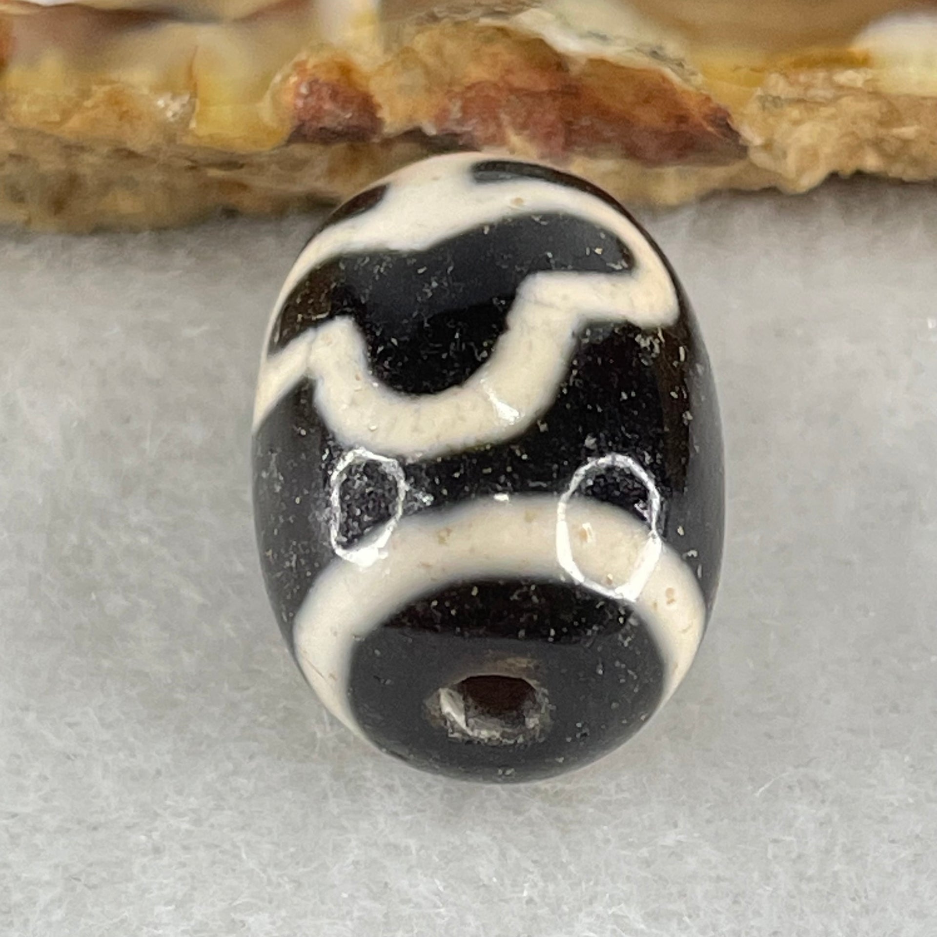 Natural Powerful Tibetan Old Oily Agate Double Bodhi Tree Dzi Bead Heavenly Master (Tian Zhu) 菩提树天珠 4.24g 17.4 by 12.7mm - Huangs Jadeite and Jewelry Pte Ltd