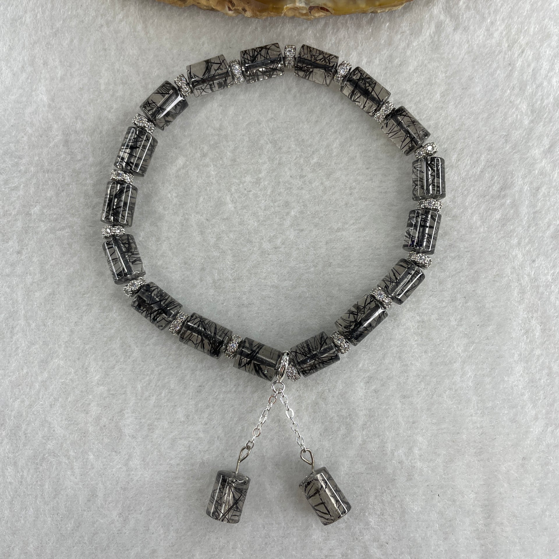 Natural Black Rutilated Quartz Lulu Tong Bracelet 16.33g 16.5cm 6.4mm 17 Lulu Tong - Huangs Jadeite and Jewelry Pte Ltd