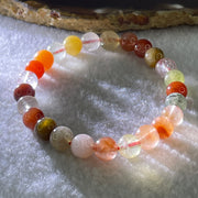 Natural Multi treasures Quartz Beads Bracelet 15.39g 15.5cm 7.9mm 25Beads - Huangs Jadeite and Jewelry Pte Ltd