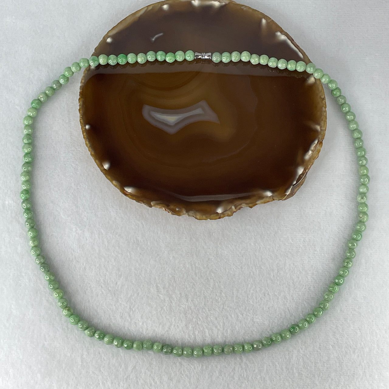 Natural Type A Light Apple Green Jadeite Beads Necklace | 100% Untreated 108 Sacred Prayer Bead Strand | Fine Fei Cui Statement Jewelry (52.78g | 64cm | 6.6mm | 108 Beads)