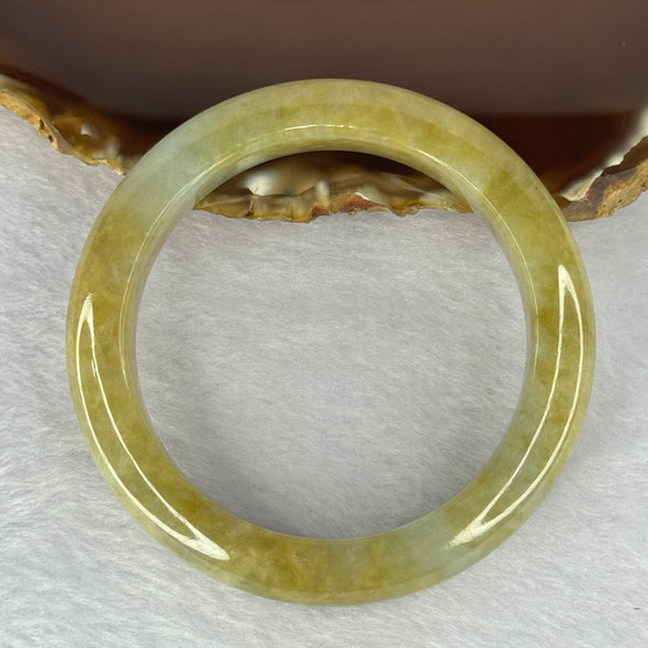 Type A Yellow Brown with Green Bangle 64.97g 72.6 by 9.4 mm Internal Diameter 54.5 mm (Internal Lines) - Huangs Jadeite and Jewelry Pte Ltd