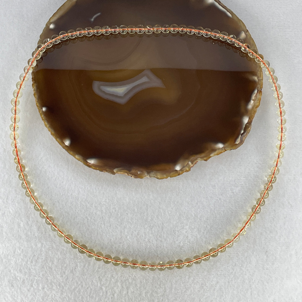 Certified Above Average Grade Natural Yellow Citrine Crystal Beads Necklace | 6.2mm Golden Merchant's (30.71g | 54cm Strand Length | 95 Beads)