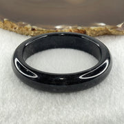 Natural Type A Opaque Wuji Black Jadeite Bangle 47.08g Inner Diameter 50.9mm 12.7 by 7.8mm (No Visible Line) - Huangs Jadeite and Jewelry Pte Ltd