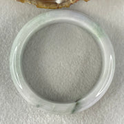 Type A Light Lavender and Light Green with Blueish Green Piao Hua Floral Jadeite Bangle 81.44g Inner Diameter 58.5mm 16.6 by 9.4mm (External and Internal Lines) - Huangs Jadeite and Jewelry Pte Ltd