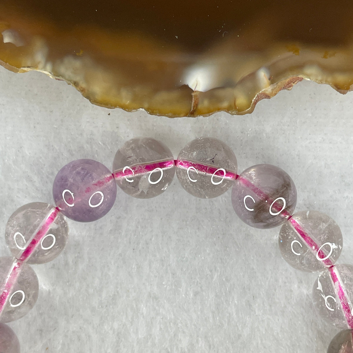 Certified Entry-Grade Natural Super 7 Crystal Beads Bracelet | Classic Mid-Sized Stacking Strand | Authentic Sacred Seven Multi-Mineral Inclusions Quartz Spiritual Catalyst & Auric Shield Bracelet (22.38g | 16cm Length | 9.3mm | 21 Beads)