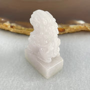 Type A Faint Lavender Jadeite Fu Dog Seal Display 25.66g 40.4 by 23.5 by 14.7mm - Huangs Jadeite and Jewelry Pte Ltd