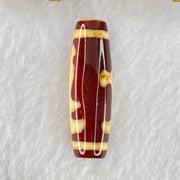 Natural Powerful Tibetan Old Oily Red and Yellowish White Agate Guan Yin Dzi Bead Heavenly Master (Tian Zhu) 观音天诛 8.83g 38.7 by 12.2mm - Huangs Jadeite and Jewelry Pte Ltd