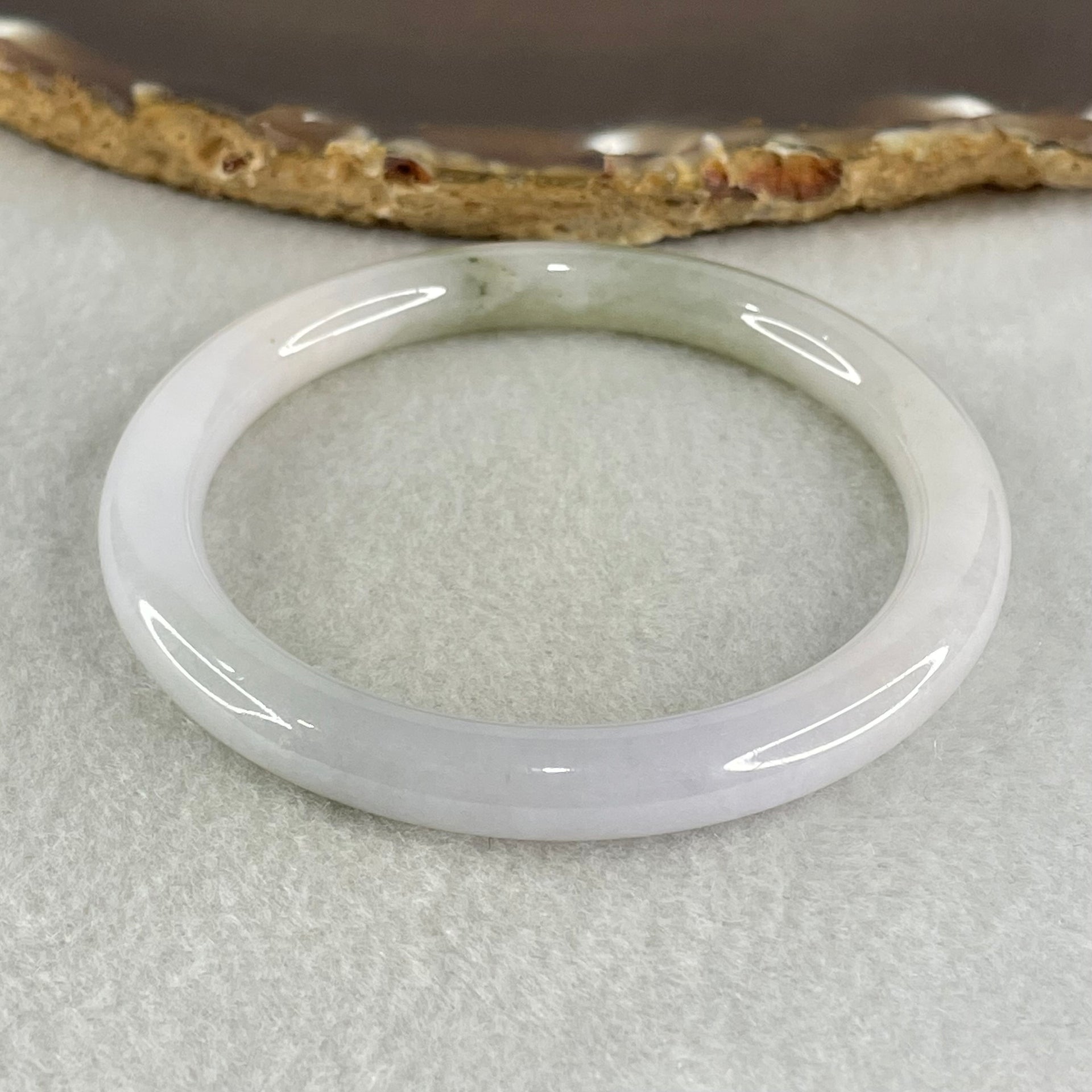 Type A Light Lavender and Light Green Jadeite Bangle 27.65g Inner Diameter 53.4mm 7.4 by 7.8mm (Close to Perfect) - Huangs Jadeite and Jewelry Pte Ltd