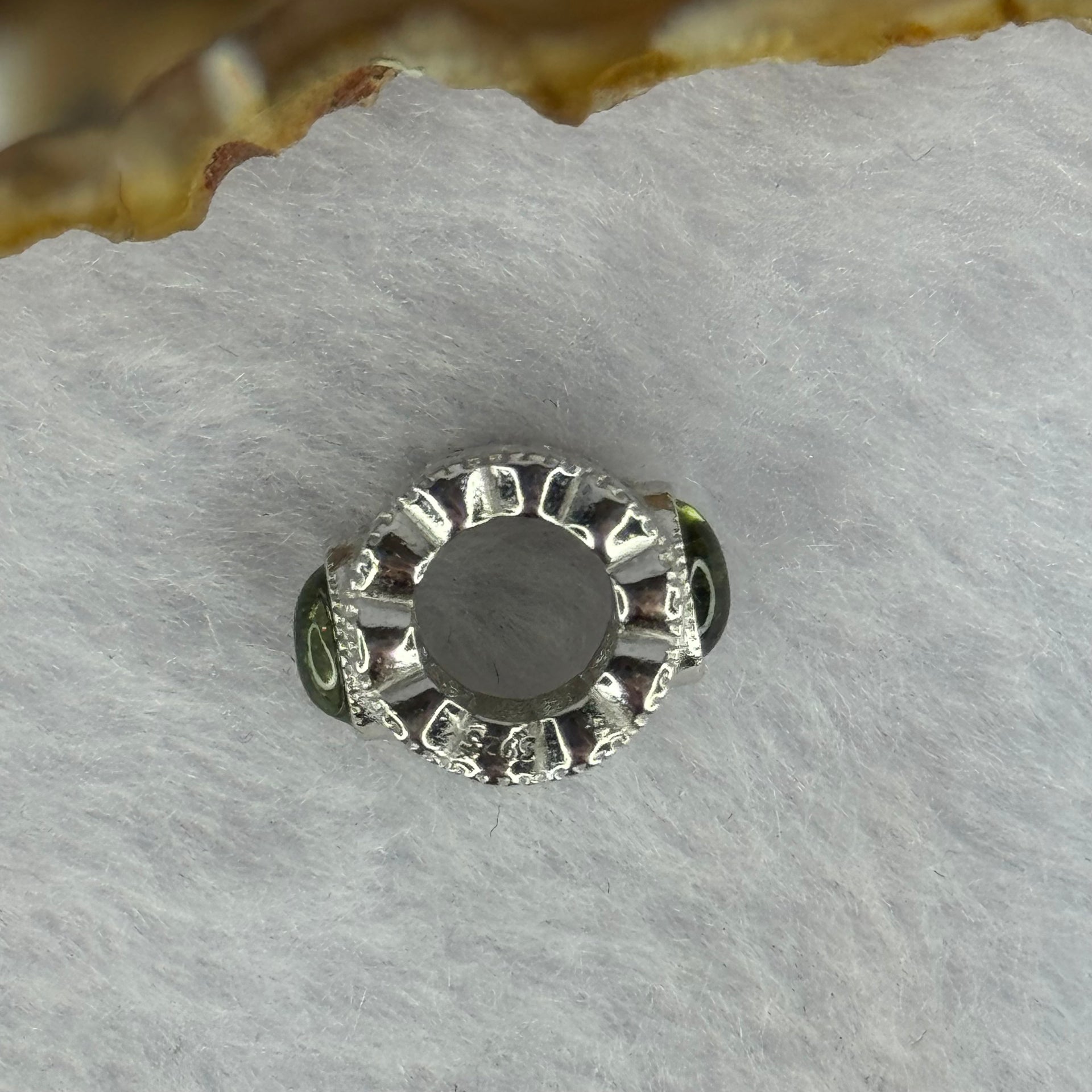 Natural Czech Republic Moldavite Meteorite Crystal in S925 Sliver Bracelet Charm 2.43g 15.1 by 11.9 by 9.4 / 6.7 by 3.8 by 2.0mm - Huangs Jadeite and Jewelry Pte Ltd