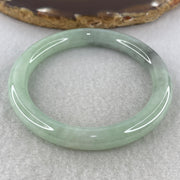 Certified Natural Type A Jelly Light Green & Wuji Grey Jadeite Full Round Bangle | (39.83g | 54.6mm Inner Diameter | 8.6mm x 8.7mm | Very Very Slight External Line | Synergy, "Wuji" Spatial Shield & Feng Shui Wealth Guard Anchor) - Huangs Jadeite and Jewelry Pte Ltd