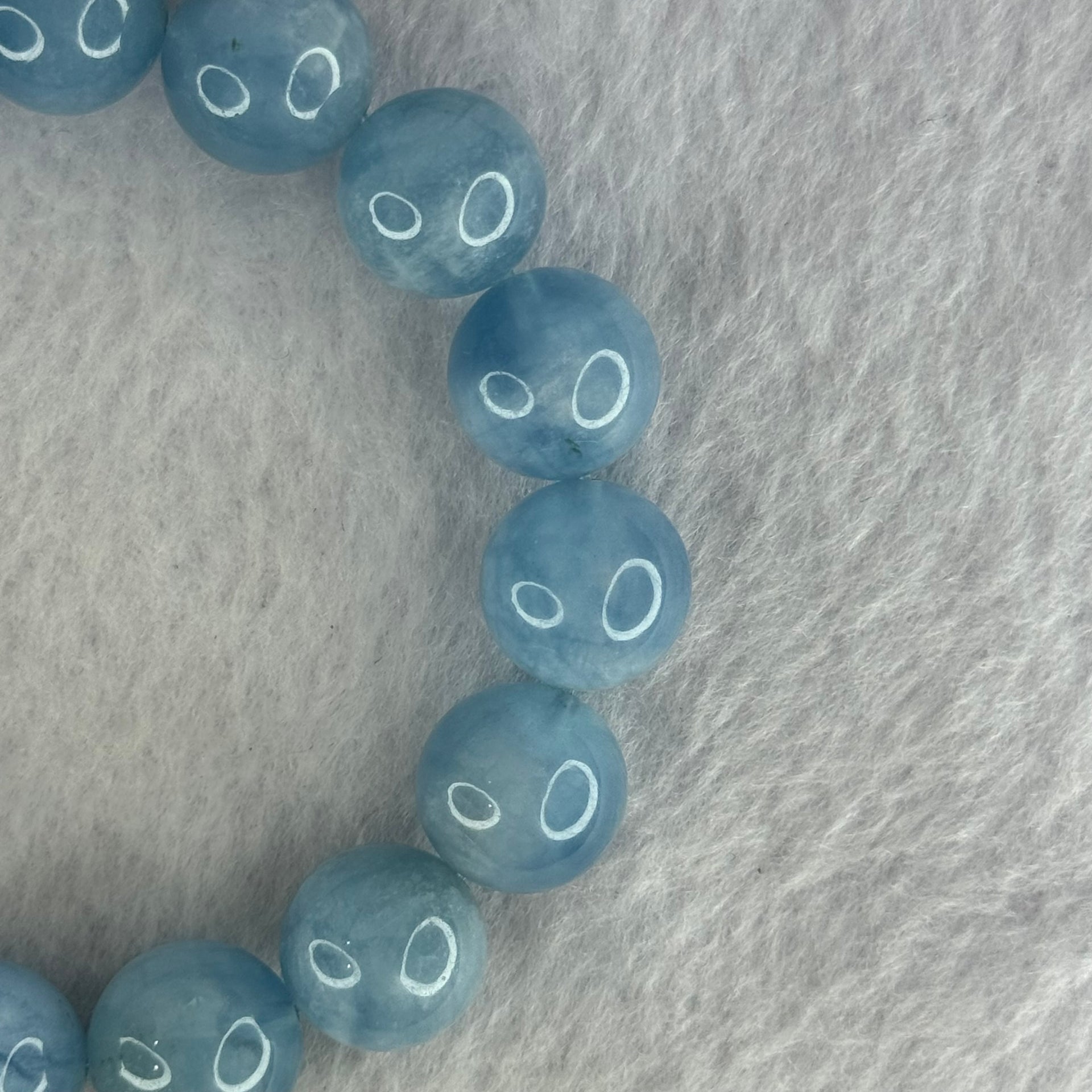 Natural Aquamarine Beads Bracelet 57.78g 17.5cm 13.9mm 16 Beads - Huangs Jadeite and Jewelry Pte Ltd
