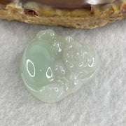 Certified Natural Type A Light Green Jadeite Milo Laughing Buddha Pendant 4.90g 22.8 by 24.9 by 6.0mm - Huangs Jadeite and Jewelry Pte Ltd