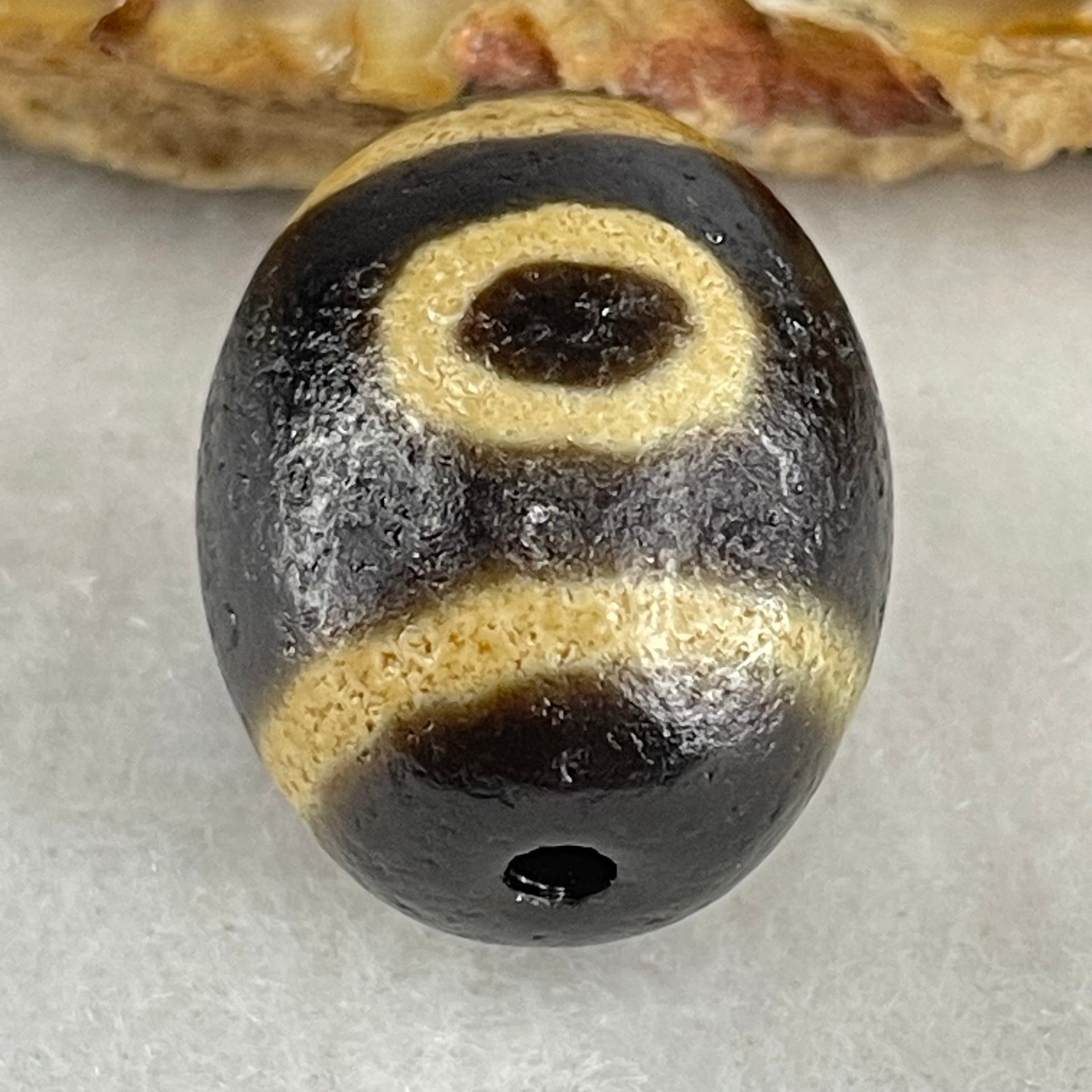 Natural Powerful Tibetan Old Oily Agate Sky Door Serenity 1 Eye Dzi Bead Heavenly Master (Tian Zhu) 一眼天诛 8.26g 20.9g by 16.8mm - Huangs Jadeite and Jewelry Pte Ltd