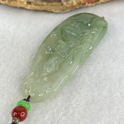 Type A Semi Icy Light Blueish Green Jadeite Guan Yin Pendant 20.29g 62.4 by 25.2 by 6.3mm - Huangs Jadeite and Jewelry Pte Ltd
