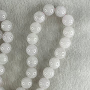Type A Full Faint Lavender Jadeite Beads Necklace 94.46g 54cm 9.9mm 57 Beads - Huangs Jadeite and Jewelry Pte Ltd