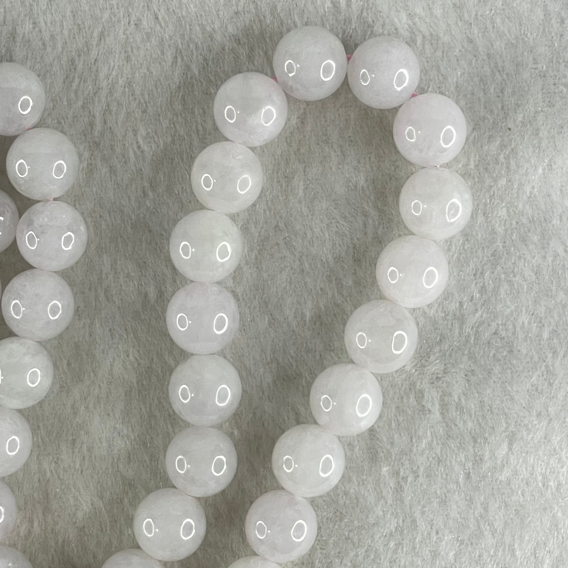 Type A Full Faint Lavender Jadeite Beads Necklace 94.46g 54cm 9.9mm 57 Beads - Huangs Jadeite and Jewelry Pte Ltd