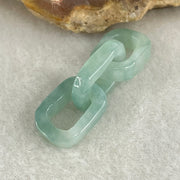 Type A Blueish Green with Faint White Jadeite Rolo Link Chain for Setting 2.43g 14.6 by 10.5 by 3.3mm - Huangs Jadeite and Jewelry Pte Ltd