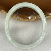 Type A Light Blueish Green Jadeite Oval Bangle 31.31g Internal Diameter 53.7mm 11.3 by 6.0mm (Internal Lines) - Huangs Jadeite and Jewelry Pte Ltd