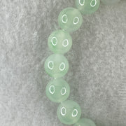 Type A Natural Jelly Semi Icy Light Green with Blueish Green Piao Hua Jadeite Beads Bracelet 32.64g 15cm 10.0mm 19 beads - Huangs Jadeite and Jewelry Pte Ltd