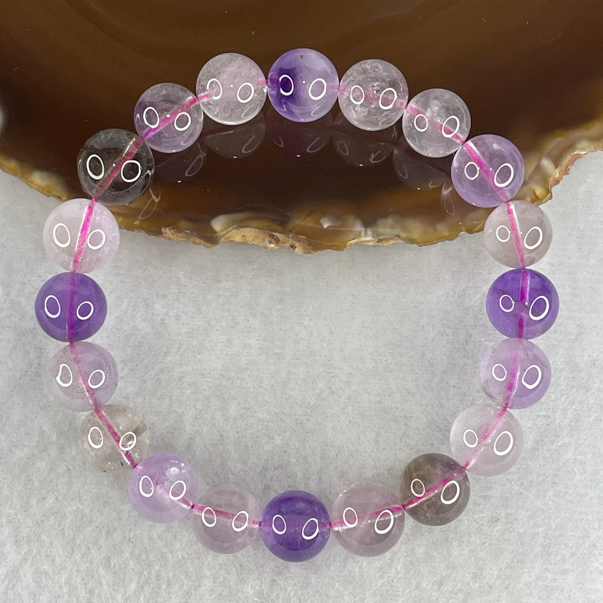 Certified Entry-Grade Natural Super 7 Crystal Beads Bracelet | Bold High-Mass Statement Strand | Authentic Sacred Seven Multi-Mineral Inclusions Quartz Spiritual Catalyst & Auric Shield Bracelet (31.23g | 17cm Length | 10.7mm | 20 Beads)
