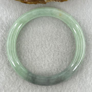 Certified Natural Type A Jelly Light Green & Wuji Grey Jadeite Full Round Bangle | (39.83g | 54.6mm Inner Diameter | 8.6mm x 8.7mm | Very Very Slight External Line | Synergy, "Wuji" Spatial Shield & Feng Shui Wealth Guard Anchor) - Huangs Jadeite and Jewelry Pte Ltd