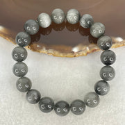Good Grade Natural Grey Rabbit Hair Rutilated Quartz Beads Bracelet 30.94g 17cm 10.8mm 19 Beads - Huangs Jadeite and Jewelry Pte Ltd