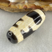 Natural Powerful Tibetan Old Oily Agate Double Nectar Vessel Dzi Bead Heavenly Master (Tian Zhu) 双花蜜容器眼天 5.78g 28.0 by 11.7mm - Huangs Jadeite and Jewelry Pte Ltd