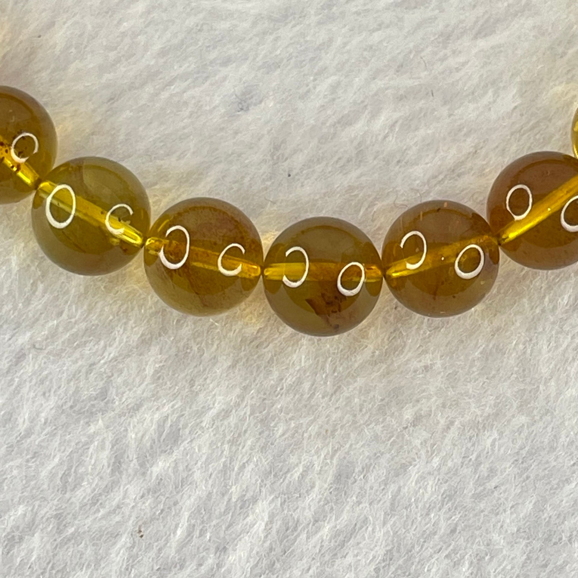 Natural Purple Honey Amber Beads Bracelet 天然紫蜜琥珀手链 5.99g 15cm 7.7mm 23 Beads - Huangs Jadeite and Jewelry Pte Ltd