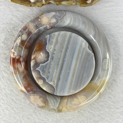Natural Flower Agate Bangle Set 168.85g 14.2 by 14.1 mm Internal Diameter 55.5 mm - Huangs Jadeite and Jewelry Pte Ltd
