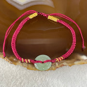 Type A Blueish Green Jadeite Ping An Kou Donut In String Bracelet 2.16g 14.4 by 3.5mm - Huangs Jadeite and Jewelry Pte Ltd