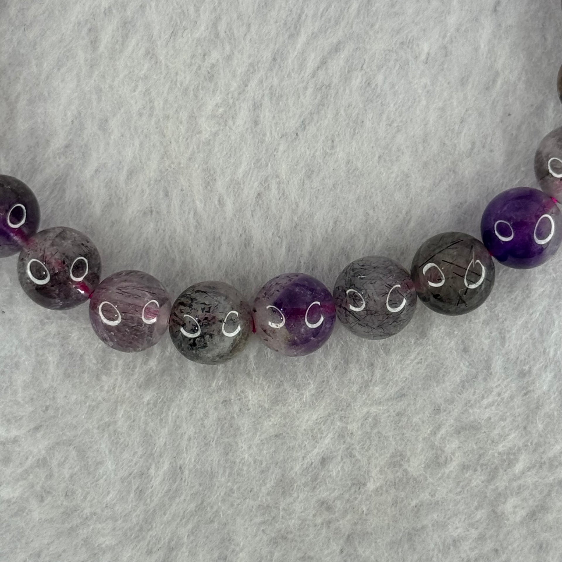 Natural Super 7 Beads Bracelet 19.26g 17cm 8.3mm 25 Beads - Huangs Jadeite and Jewelry Pte Ltd