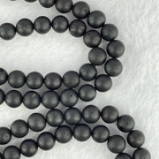 Natural Dark Matt Black Amber Beads Necklace 天然大黑天翁琥珀项链 20.87g 72cm 8.0mm 1 Beads 6.9mm 108 Beads - Huangs Jadeite and Jewelry Pte Ltd