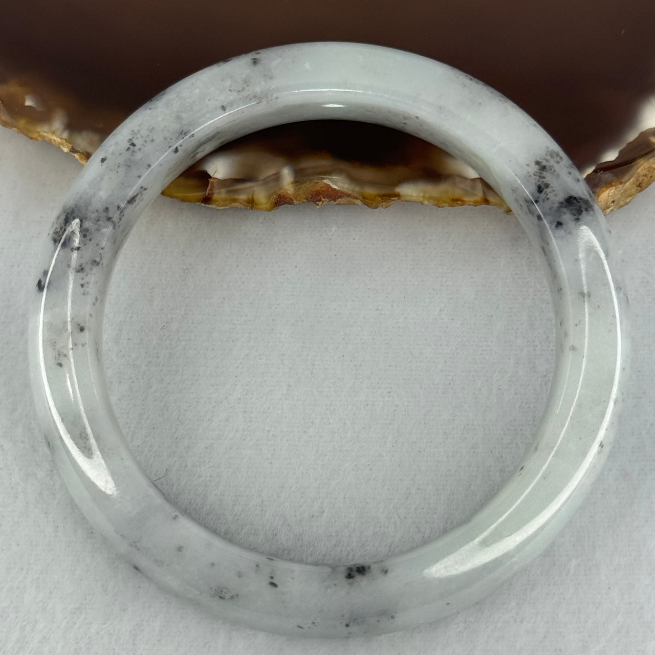 Type A Faint Green Lavender with Back Patches Jadeite Bangle Internal Diameter 56.7mm 67.39g  13.4 by 10.0mm (Very Slight Internal Lines) - Huangs Jadeite and Jewelry Pte Ltd