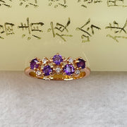 Natural Deep Purple Amethyst with Crystals in S925 Sliver Rose Gold Colour Ring 1.62g US6 HK13 3.0 by 2.0mm  9pcs - Huangs Jadeite and Jewelry Pte Ltd
