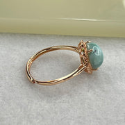 Natural Larimar in S925 Silver Rose Gold Color Ring (Adjustable Size) 1.93g 9.0 by 5.5mm - Huangs Jadeite and Jewelry Pte Ltd