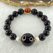 Natural Blood Red Amber Beads Bracelet 天然血珀手链 14.56g 16cm 10.6mm 16 Beads, 18.3mm 1 Bead - Huangs Jadeite and Jewelry Pte Ltd