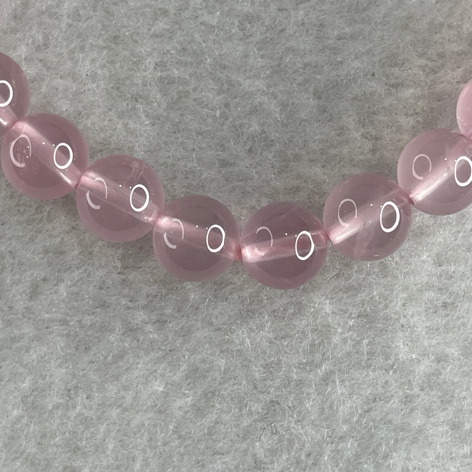 Natural Rose Quartz Beads Bracelet 15.99g 16cm 7.9mm 25 Beads - Huangs Jadeite and Jewelry Pte Ltd
