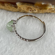 Natural Type A Semi Icy Faint Green Jadeite Oval Shape Cabouchon in S925 Silver Ring (Adjustable Size) 1.57g 7.7 by 6.9 by 5.0mm - Huangs Jadeite and Jewelry Pte Ltd