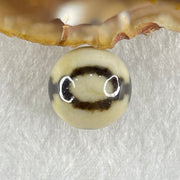 Natural Powerful Tibetan Old Oily Agate 3 Eyes Dzi Bead Heavenly Master (Tian Zhu) 三眼天诛 3.94g 14.2mm - Huangs Jadeite and Jewelry Pte Ltd