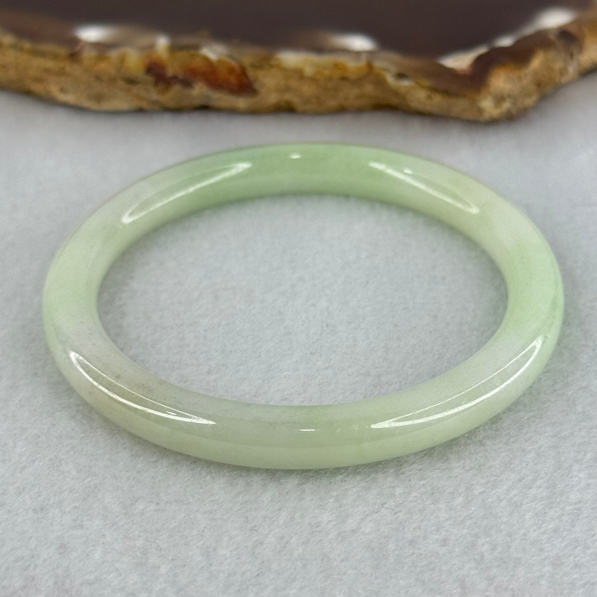 Baby Kids Type A Light Green Jadeite Bangle Internal Diameter 44.0mm 14.76g 60 by 6.0mm (Slight Internal Line) - Huangs Jadeite and Jewelry Pte Ltd