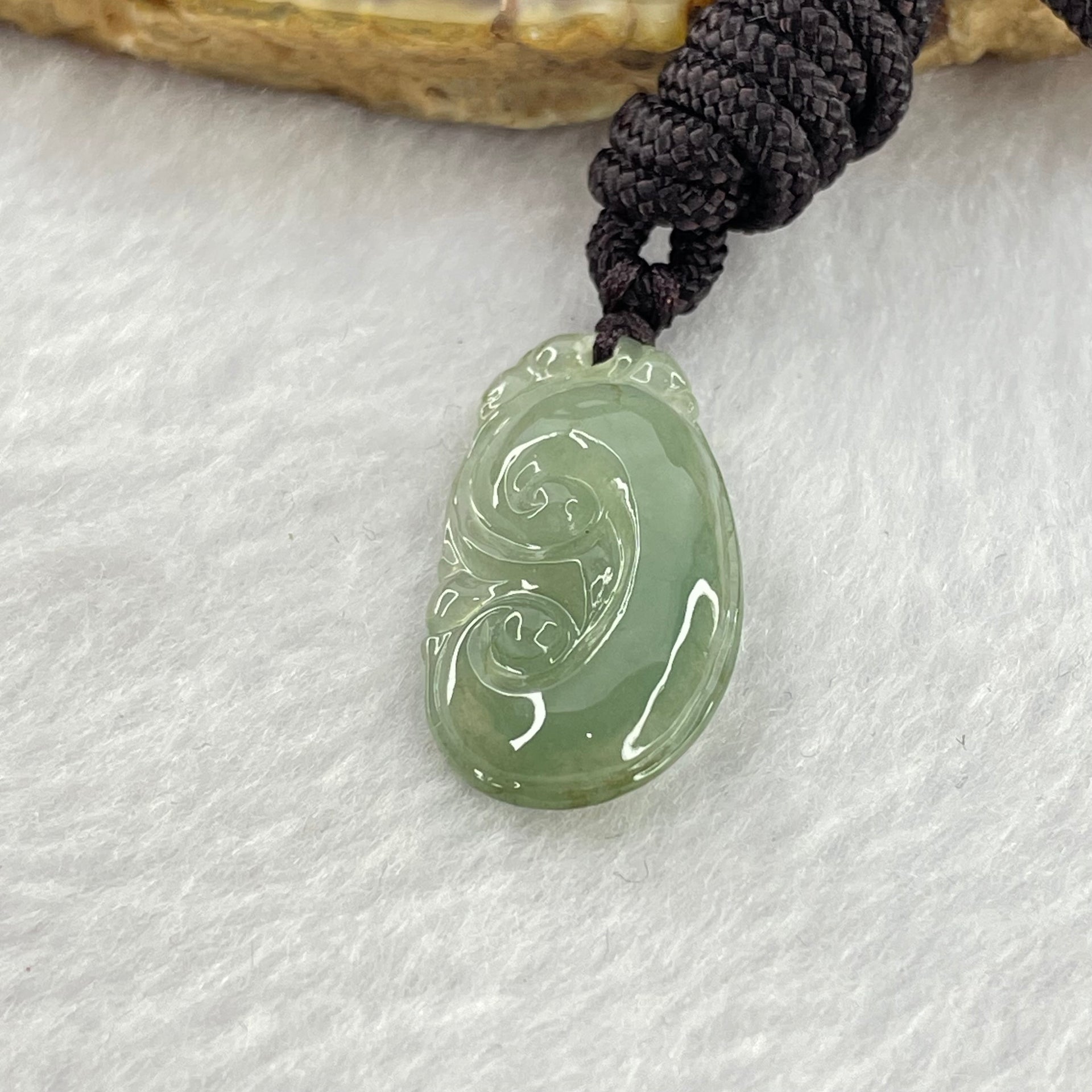 Type A Icy Light Blueish Green Jadeite Ruyi Pendent 3.99g 25.9 by 13.8 by 3.9mm - Huangs Jadeite and Jewelry Pte Ltd
