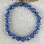 Natural Blue Kyanite Beads Bracelet 25.96g 15.5cm 8.9mm 22 Beads - Huangs Jadeite and Jewelry Pte Ltd