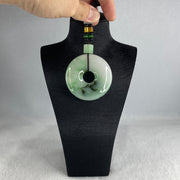 Natural Type A Green with Emerald Green and Lavender Piao Hua Jadeite Donut Pendant 91.56g 54.8 by 14.0mm - Huangs Jadeite and Jewelry Pte Ltd