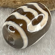 Natural Powerful Tibetan Old Oily Agate Double Garuda Dzi Bead Heavenly Master (Tian Zhu) 虎呀天诛 4.15g 17.5 by 12.6mm - Huangs Jadeite and Jewelry Pte Ltd