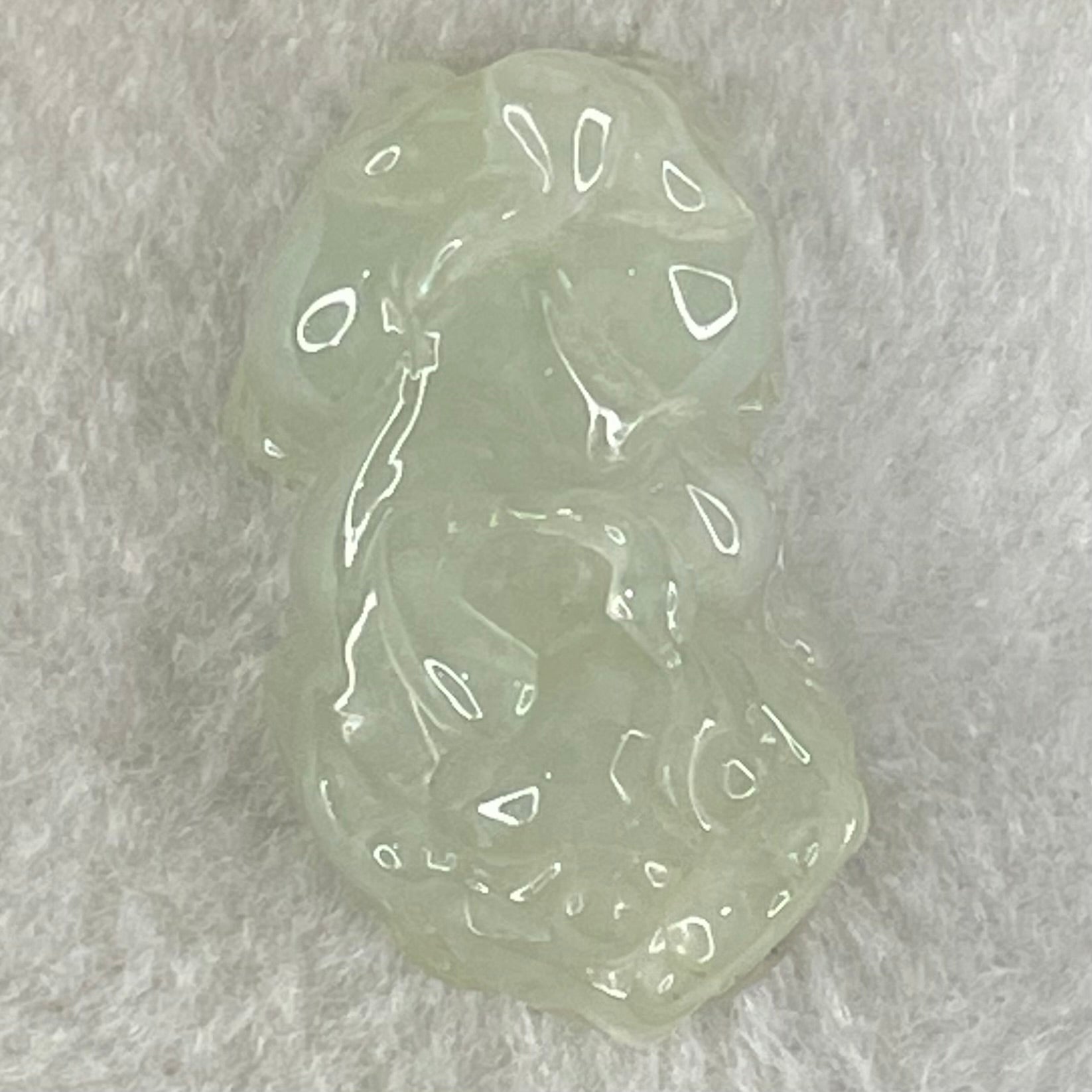 Type A Light Green Faint Lavender Jadeite Pixiu Charm 15.15g 31.1 by 18.7 by 14.1mm - Huangs Jadeite and Jewelry Pte Ltd