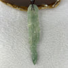 Type A Sky Blue Jadeite Dragon Brush Pendent 24.09g 110.5 by 21.0 by 8.5 mm - Huangs Jadeite and Jewelry Pte Ltd