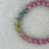 Natural Two Colours Watermelon Tourmaline Bracelet 天然西瓜碧玺手链双色 14.00g 15cm 7.2mm 25 Beads - Huangs Jadeite and Jewelry Pte Ltd