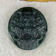 Rare Good Grade Type A Fully Translucent Black Jadeite Dragon Head Stone For Setting 3.65g 20.3 by 18.5 by 6.4mm - Huangs Jadeite and Jewelry Pte Ltd